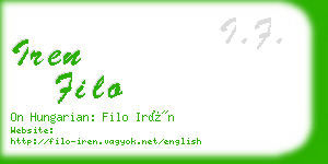 iren filo business card